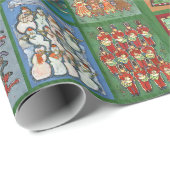 Twaalf dagen kerstpapier met groenvulling cadeaupapier (Rol Hoek)