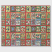 Twaalf dagen kerstpapier met rode kerstinpakken cadeaupapier (Vlak)