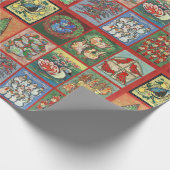 Twaalf dagen kerstpapier met rode kerstinpakken cadeaupapier (Hoek)