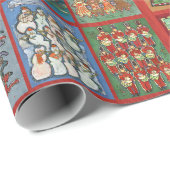 Twaalf dagen kerstpapier met rode kerstinpakken cadeaupapier (Rol Hoek)