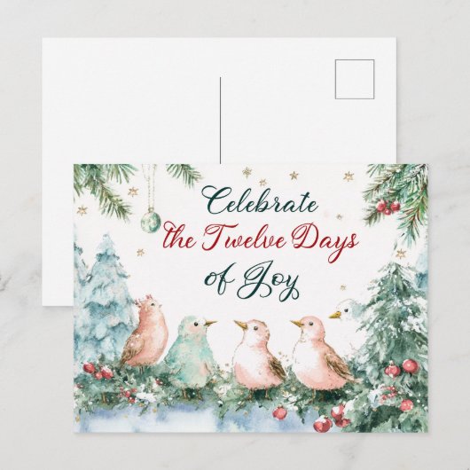 Twaalf dagen Poster Feestdagenkaart (Voorkant / Achterkant)