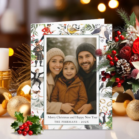 Twaalf dagen van Kerst Geplooid Kaart