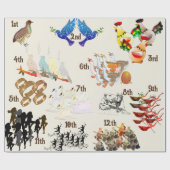 Twaalf dagen van kerst inpakpapier (Vlak)