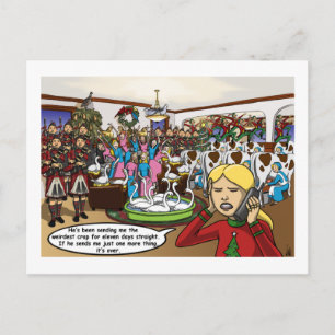 Twaalf dagen van Kerstkaart Feestdagenkaart