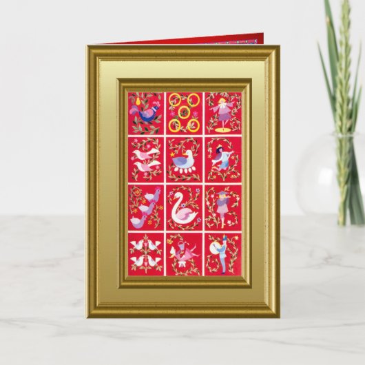 Twaalf Dagen van Kerstmis Feestdagen Kaart (Voorkant)