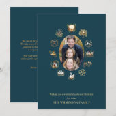 Twaalf Dagen van Kerstmis foto rood wenskaart Kaart (Voorkant / Achterkant)