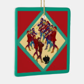 Twaalf dagen van Kerstmis met kat 11e dag Keramisch Ornament (Rechts)