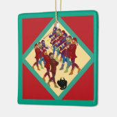 Twaalf dagen van Kerstmis met kat 11e dag Keramisch Ornament (Links)