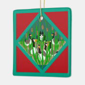 Twaalf dagen van Kerstmis met Kat 6e Dag Keramisch Ornament (Links)