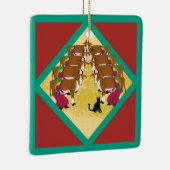 Twaalf dagen van Kerstmis met kat 8e dag Keramisch Ornament (Rechts)