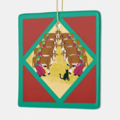 Twaalf dagen van Kerstmis met kat 8e dag Keramisch Ornament (Links)