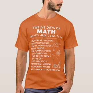 twaalf dagen wiskunde de grote wiskundigen gaven m t-shirt