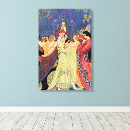 Twaalf dansprinsen  feiale tinten canvas afdruk (Insitu (Houten vloer))