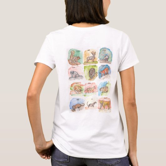 Twaalf dieren t-shirt (Achterkant)