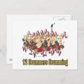 twaalf drummers 12e twaalfde dag briefkaart (Voorkant / Achterkant)