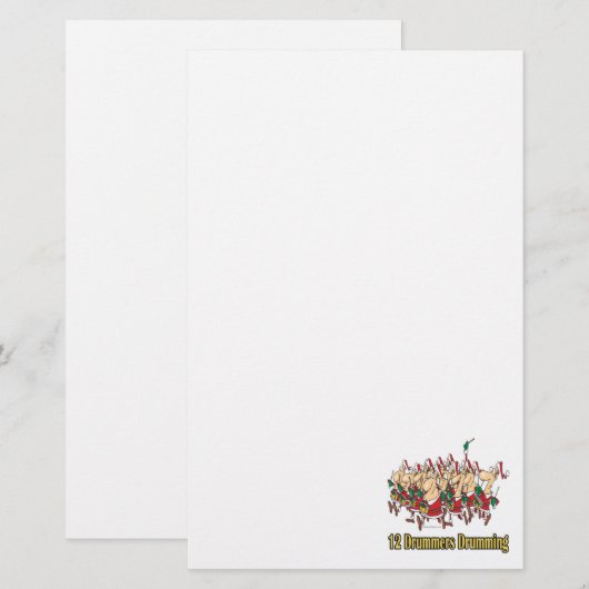 twaalf drummers 12e twaalfde dag briefpapier (Voorkant / Achterkant)