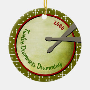 Twaalf drummers - Aangepast jaar Keramisch Ornament