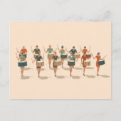 Twaalf drummers drummen mid-mod stencil-stijl 1 briefkaart (Voorkant)