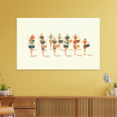 Twaalf drummers drummen mid-mod stencil-stijl 1 canvas afdruk (Insitu (Woonkamer))