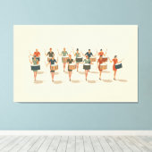 Twaalf drummers drummen mid-mod stencil-stijl 1 canvas afdruk (Insitu (Houten vloer))