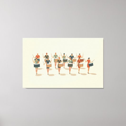 Twaalf drummers drummen mid-mod stencil-stijl 1 canvas afdruk (Voorkant)