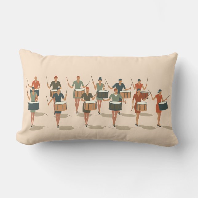 Twaalf drummers drummen mid-mod stencil-stijl 1 kussen (Voorkant)