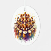 Twaalf Drummers Drummen Twaalf Dagen van Kerstmis Metalen Ornament (Voorkant links)