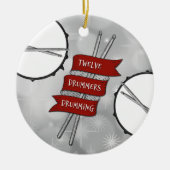 Twaalf Drummers Drumming Kerstdrums Holiday Keramisch Ornament (Voorkant)