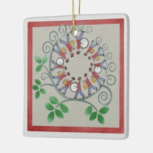 Twaalf drummers Drumming kerstversiering Keramisch Ornament (Links)