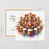 Twaalf drummers Drumming twaalf dagen kerstmis Feestdagenkaart (Voorkant / Achterkant)