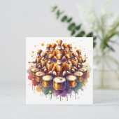 Twaalf drummers Drumming twaalf dagen kerstmis Feestdagenkaart (Staand voorkant)