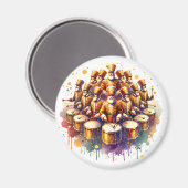 Twaalf drummers Drumming twaalf dagen kerstmis Magneet (Voorkant / Achterkant)