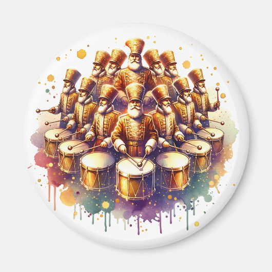 Twaalf drummers Drumming twaalf dagen kerstmis Magneet (Voorkant)
