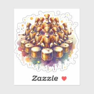 Twaalf drummers Drumming twaalf dagen kerstmis Sticker