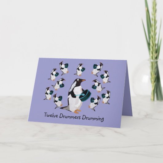 Twaalf drummers feestdagen kaart (Voorkant)