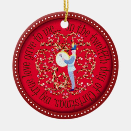 Twaalf drummers keramisch ornament (Voorkant)