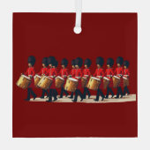 Twaalf drummers knipten stencil-stijl 1 uit glas ornament (Achterkant)