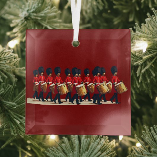 Twaalf drummers knipten stencil-stijl 1 uit glas ornament (Insitu)