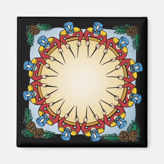 Twaalf drummers magneet (Voorkant)