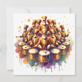 Twaalf Drummers Trommelend Twaalf Dagen van Kerstm Feestdagenkaart