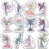 Twaalf Elegante en Kleurrijke Molly Harrison Fairi Sticker (Voorkant)