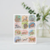 Twaalf enge dieren feestdagenkaart (Staand voorkant)