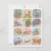 Twaalf enge dieren feestdagenkaart (Voorkant)