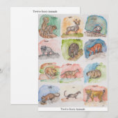 Twaalf Enge Dieren Feestdagenkaart (Voorkant / Achterkant)