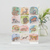 Twaalf Enge Dieren Feestdagenkaart (Staand voorkant)