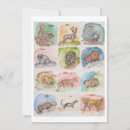 Twaalf Enge Dieren Feestdagenkaart
