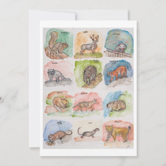 Twaalf Enge Dieren Feestdagenkaart (Voorkant)