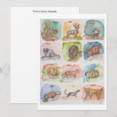 Twaalf Enge Dieren Feestdagenkaart (Voorkant / Achterkant)