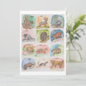 Twaalf Enge Dieren Feestdagenkaart (Staand voorkant)