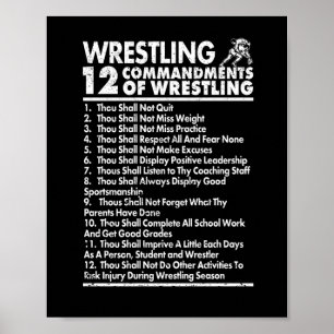 Twaalf geboden van Wrestling Funny Wrestle Fan Poster